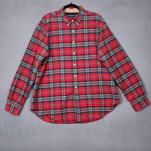 Ralph Lauren Polo Shirt Mens 2XL Plaid Button Down Classic Preppy Dress Shirt